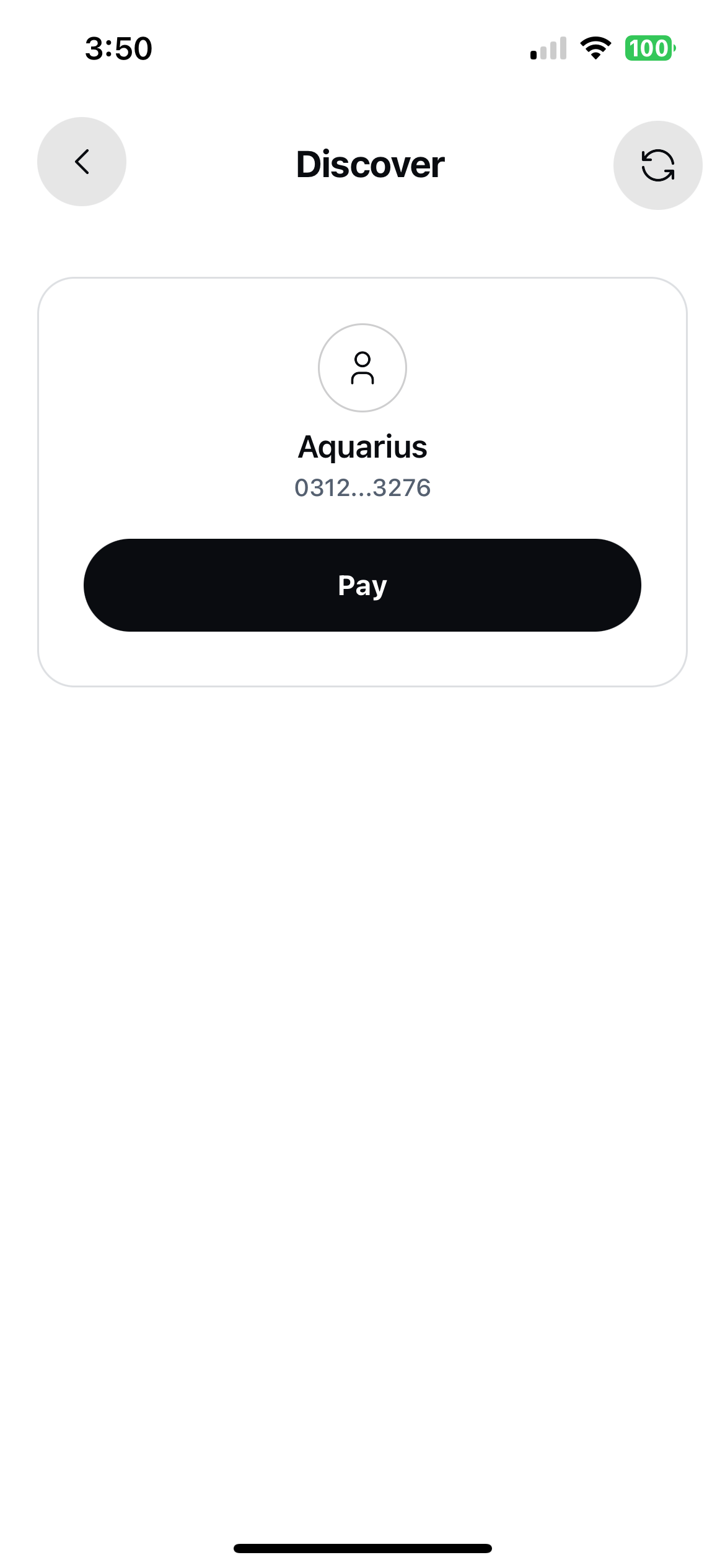 Discovery mode showing nearby devices